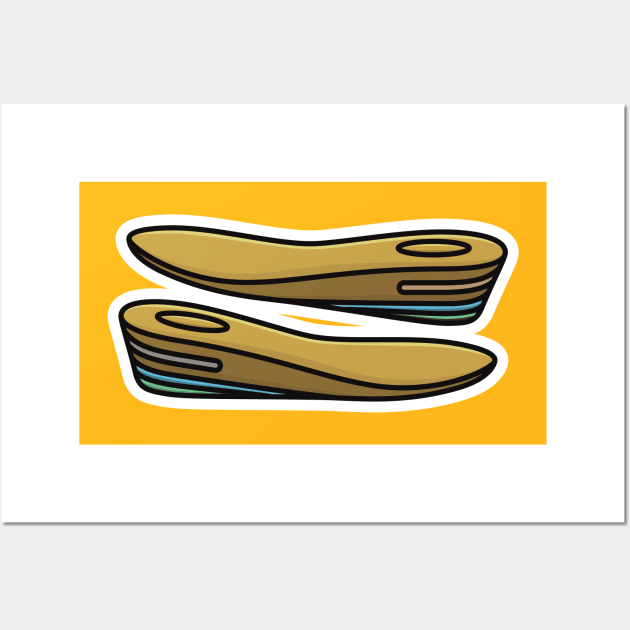 Comfortable shoes arch support insoles Sticker vector illustration. Fashion object icon concept. Two-layered shoe arch support insole sticker design icon with shadow. Wall Art by AlviStudio